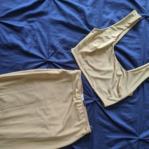 Two piece crop top and matching shirt